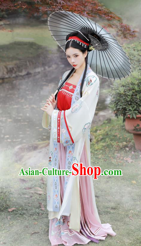 China Song Dynasty Country Woman Hanfu Fashion Traditional Historical Costumes Ancient Village Girl Costumes