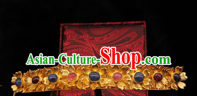 China Handmade Hair Accessories Ancient Imperial Consort Hairpin Traditional Ming Dynasty Gems Hair Stick