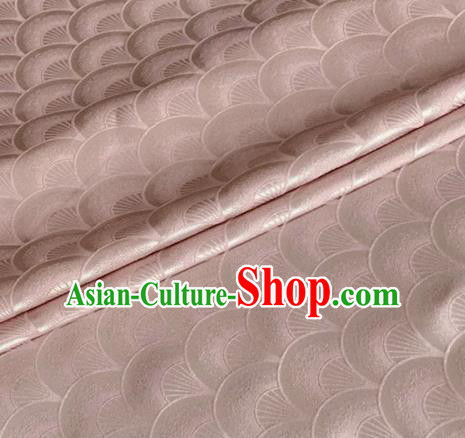 Asian Chinese Classical Scale Pattern Design Light Pink Brocade Jacquard Fabric Traditional Cheongsam Silk Material