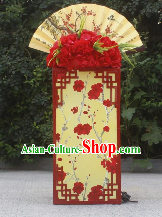 Chinese Traditional Printing Plum Lamp Wedding Floor Lanterns Handmade Palace Lantern