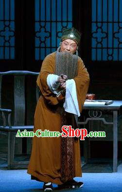 Chinese Kun Opera Old Man Wei Liangfu Apparels Garment Costumes and Headwear the Legend of Washing the Silk Gauze Kunqu Opera Laosheng Clothing