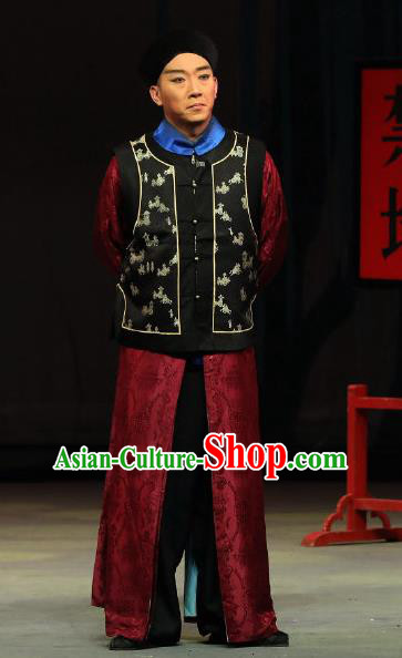 Inspector And Prince Chinese Peking Opera Shopkeeper Garment Costumes and Headwear Beijing Opera Merchant Apparels Clothing