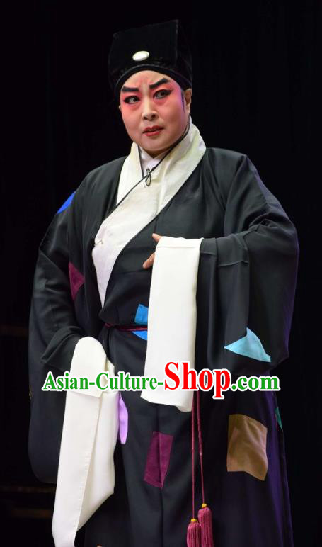 Xi Rong Gui Chinese Shanxi Opera Poor Scholar Zhao Tingyu Apparels Costumes and Headpieces Traditional Jin Opera Xiaosheng Garment Beggar Clothing