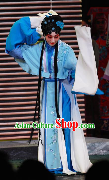 Chinese Sichuan Opera Highlights Young Female Yang Suzhen Garment Costumes and Headdress Cao Min Song Shijie Traditional Peking Opera Hua Tan Dress Actress Apparels