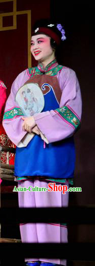 Chinese Sichuan Opera Highlights Elderly Woman Garment Costumes and Headdress Dong Fang Traditional Peking Opera Dame Dress Wet Nurse Apparels